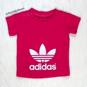 Adidas baby girl pink cotton tee shirt